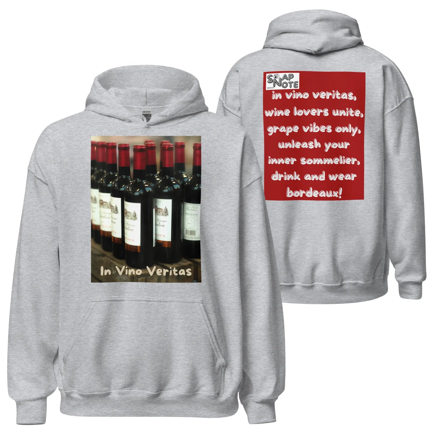 Hoodie Hooded Sweatshirt Hooded Jersey Hooded Jumper Hooded Pullover Hooded Sweater Men Women Teens Unisex - bordeaux wine bottles maroon pattern - Sport-Grey - 74.90 - SnapNote streetwear