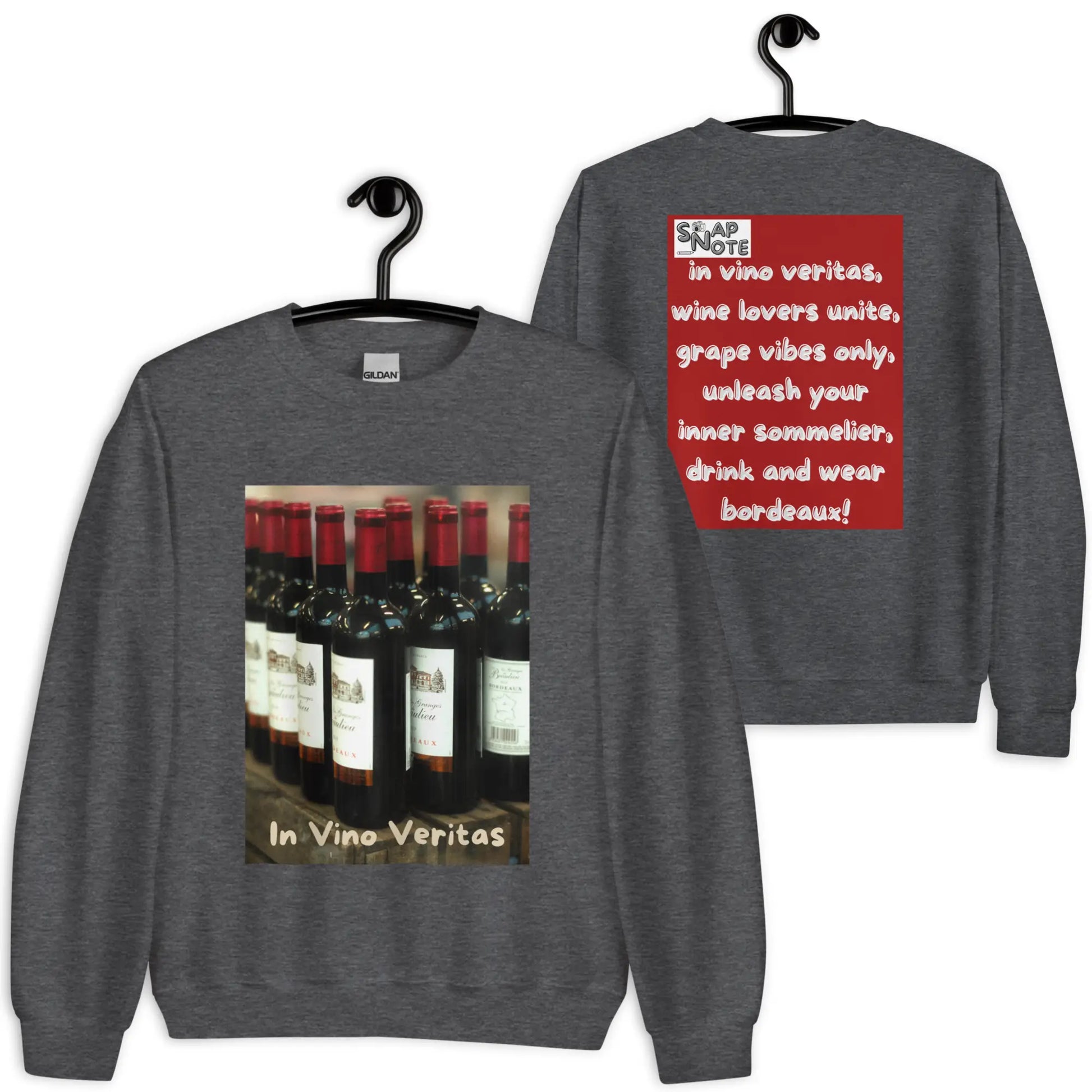 Sweatshirt Jersey Jumper Pullover Sweater Men Women Teenagers Unisex - bordeaux wine bottles maroon pattern - Dark-Heather - 59.90 - SnapNote streetwear