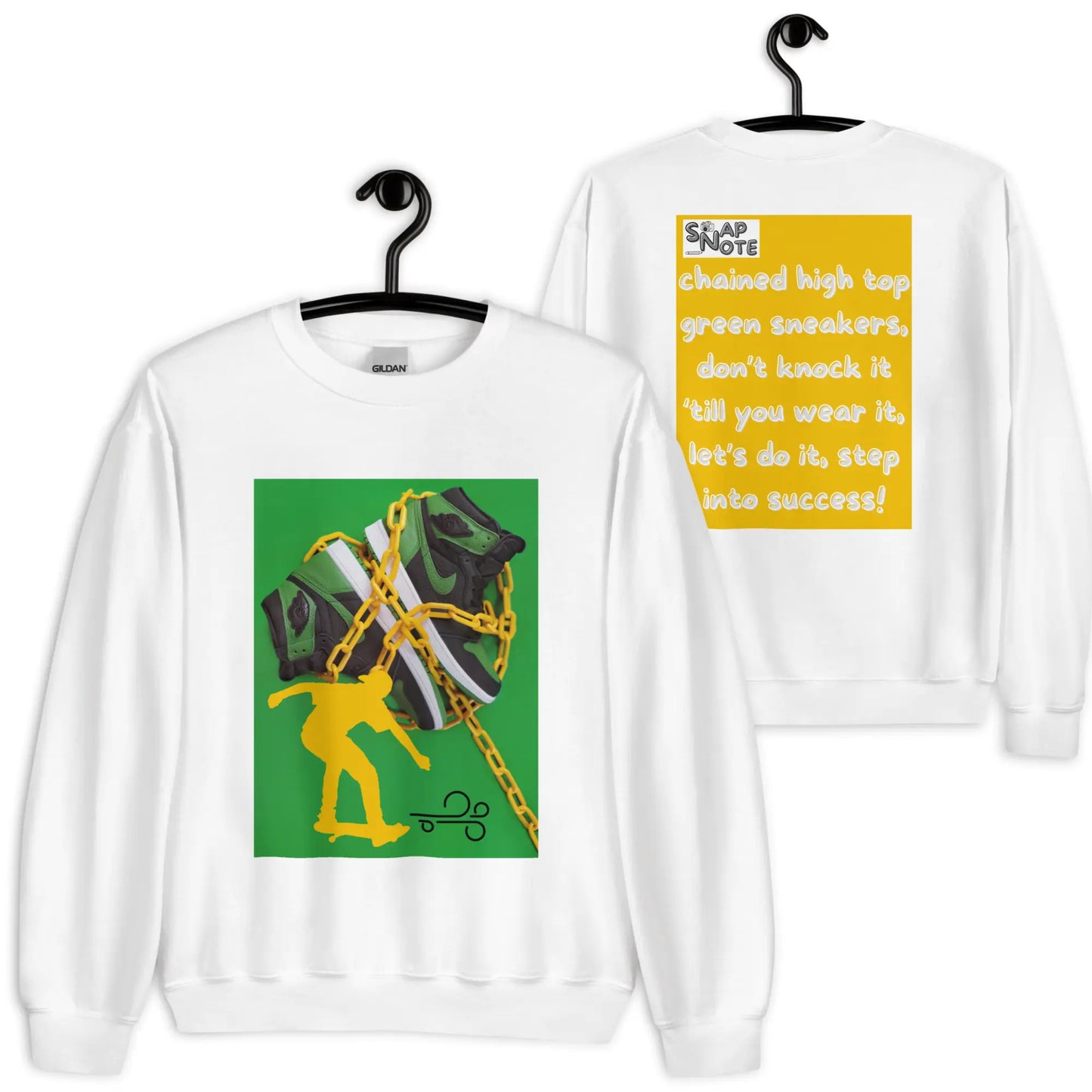 Sweatshirt Jersey Jumper Pullover Sweater Men Women Teenagers Unisex - skateboard sneakers sliding sport yellow pattern - White - 59.90 - SnapNote streetwear