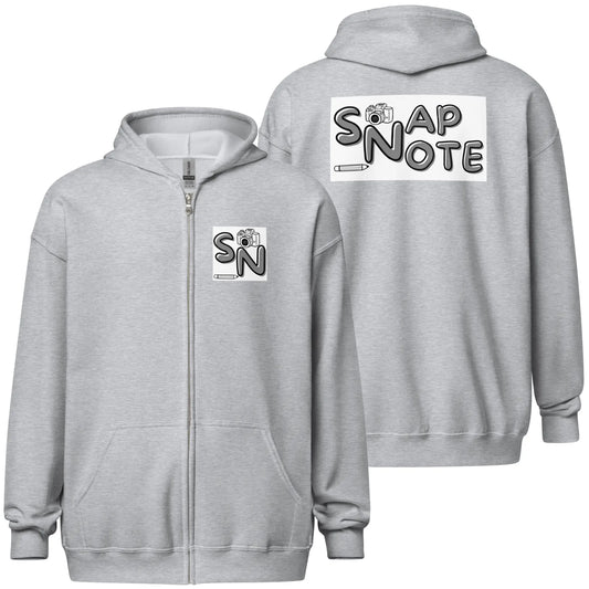 Hoodie Unisex Heavy Blend Full Zip - Brand Logo Print S M L XL 2XL - SnapNote Streetwear - SnapNote streetwear