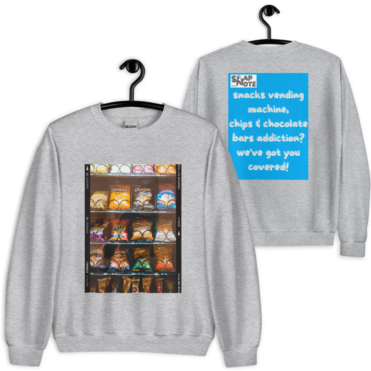 Sweatshirt Jersey Jumper Pullover Sweater Men Women Teenagers Unisex - snacks chips chocolate vending machine blue pattern - Sport-Grey - 59.90 - SnapNote streetwear