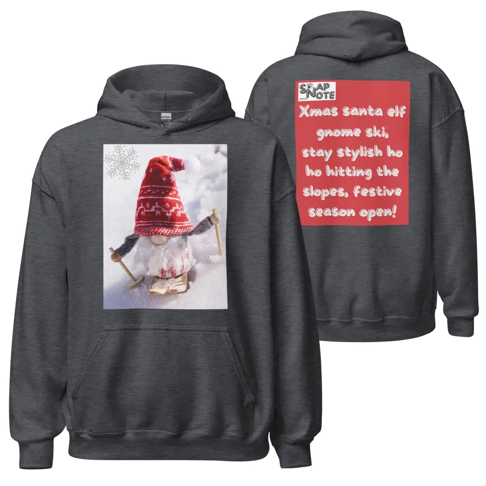 Hoodie Hooded Sweatshirt Hooded Jersey Hooded Jumper Hooded Pullover Hooded Sweater Men Women Teens Unisex - xmas elf gnome snow ski red pattern - Dark-Heather - 74.90 - SnapNote streetwear